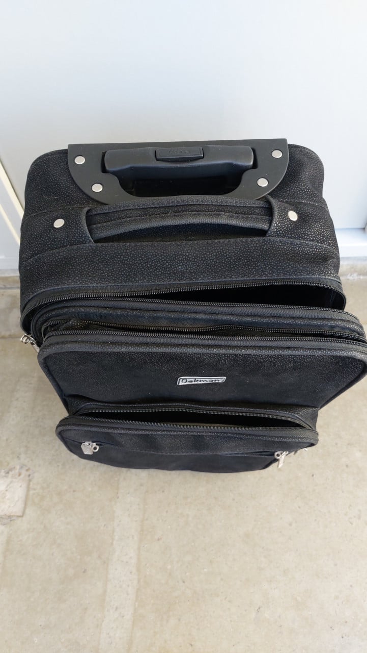 Reiskoffer zwart met wielen-35 L + uitbreidbaar-rolkoffer-trolley-