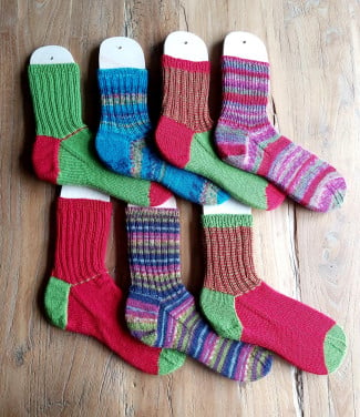 Handgemaakte wollen sokken
