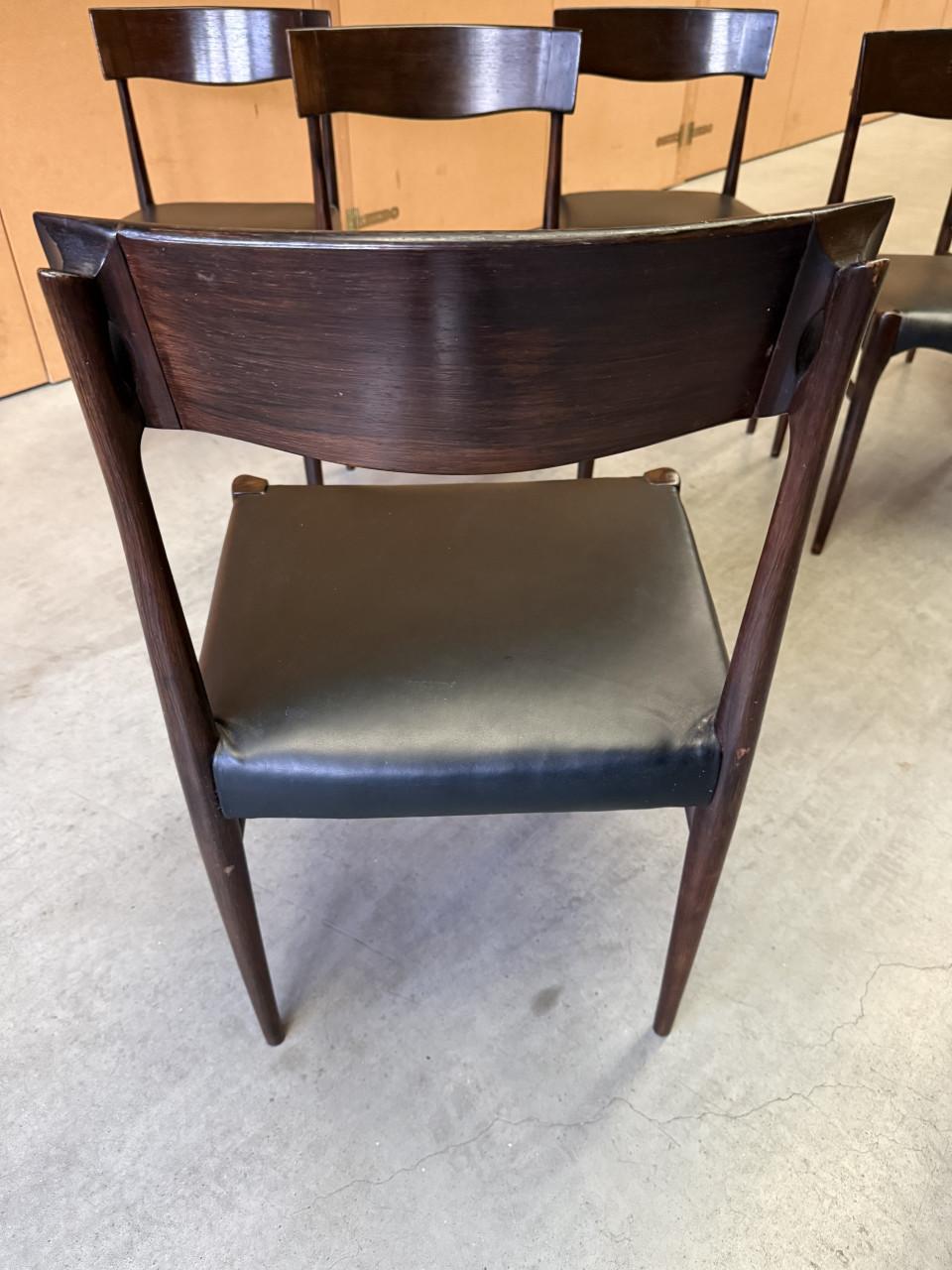 6 vintage Scandinavische eetkamerstoelen