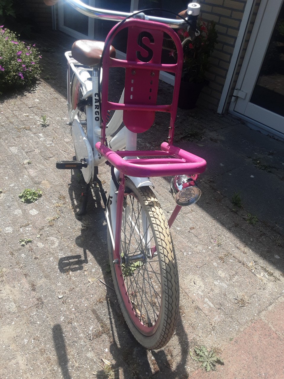 Vrolijke gebruikte meidenfiets