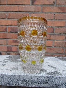 Prachtige vintage glazen vaas.