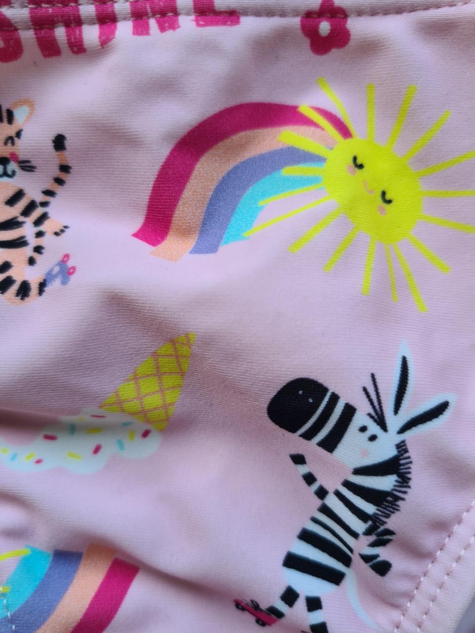 Roze regenboog/ dierenprint bikini Zeeman Mt 122-128