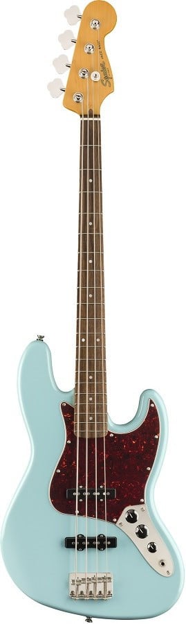Squier Classic Vibe 60's Jazz Bass Daphne Blue met upgrades.