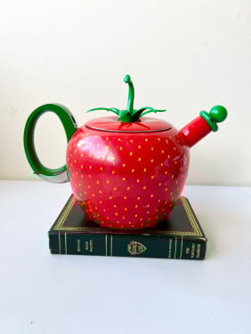 Emaille aardbei fluitketel
