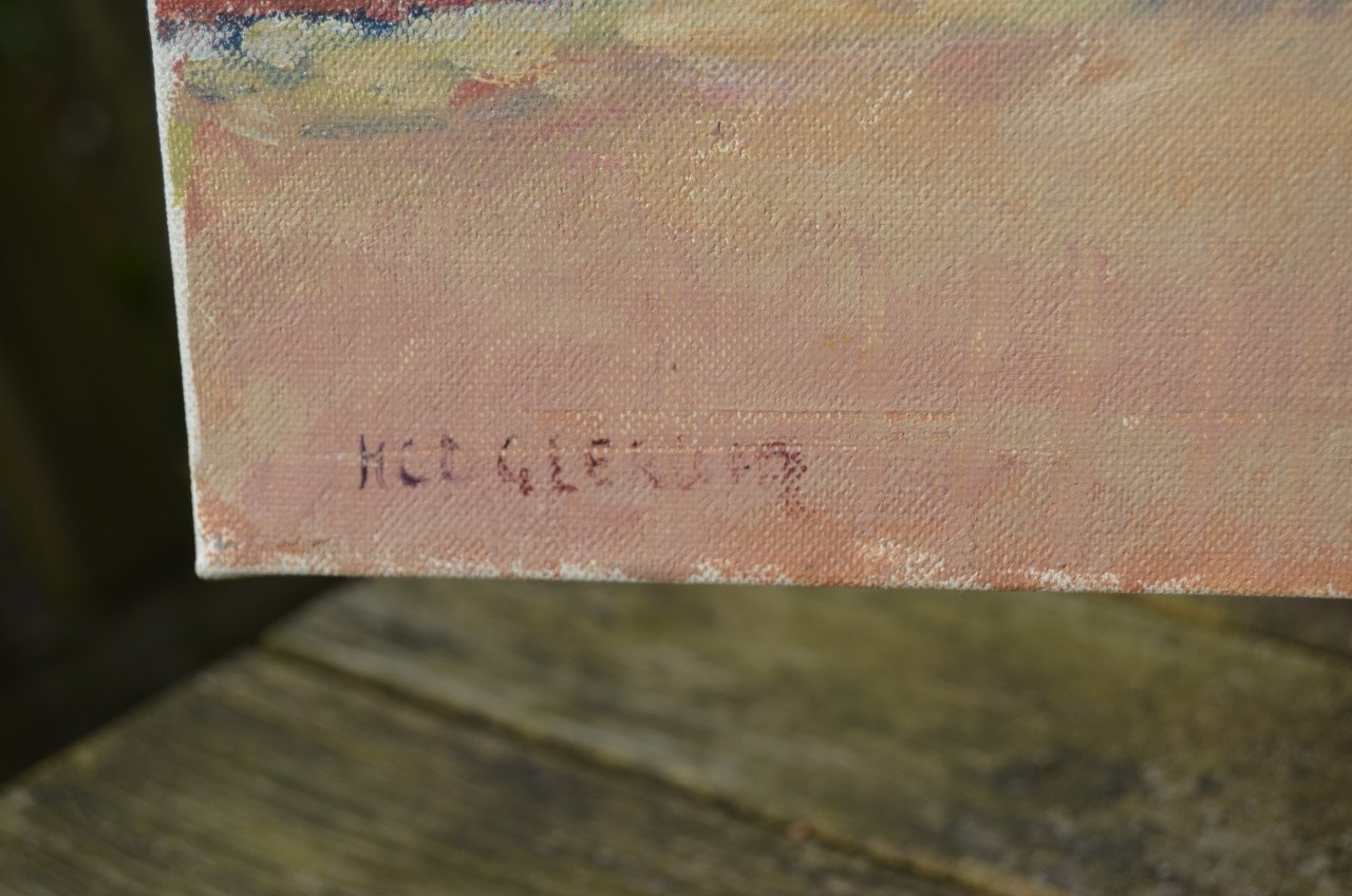 'Schepen aan de kade' gesigneerd H.C.D. Glerum
