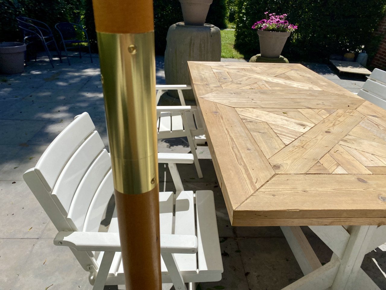 Luxe Houten Parasol 300x300 cm NIEUW