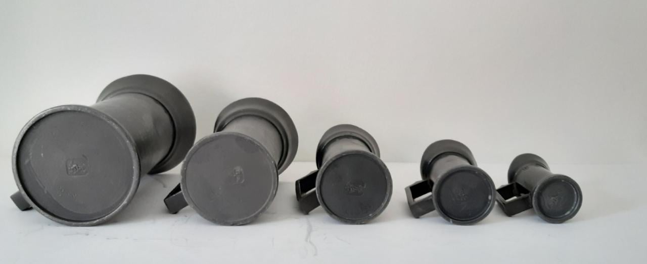 5 tinnen maatkannetjes