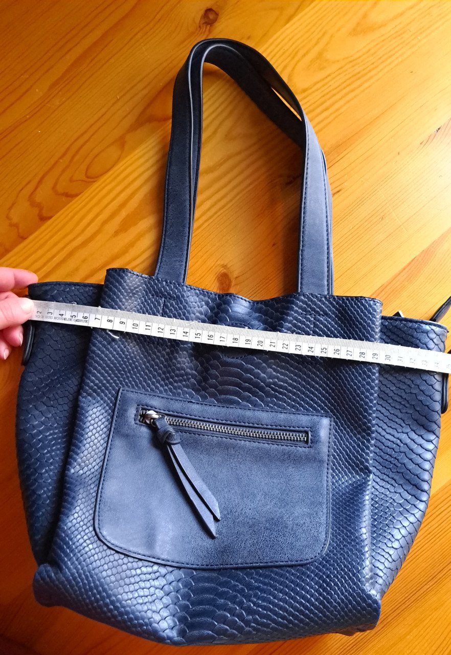 Stijlvolle donkerblauwe schoudertas met krokodillenlook