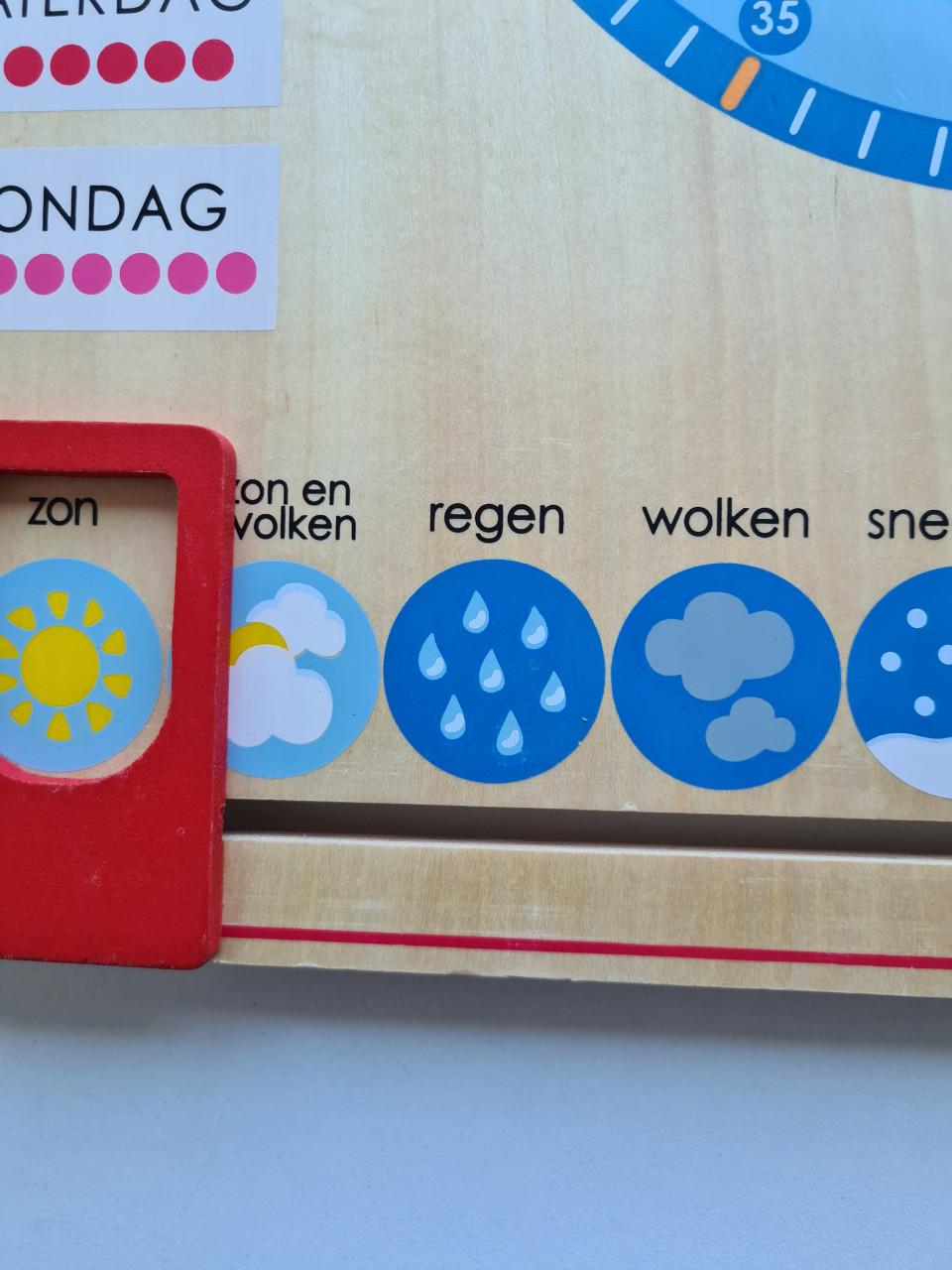 Goula educatieve houten kalender klok , voor tijd, seizoenen en datum