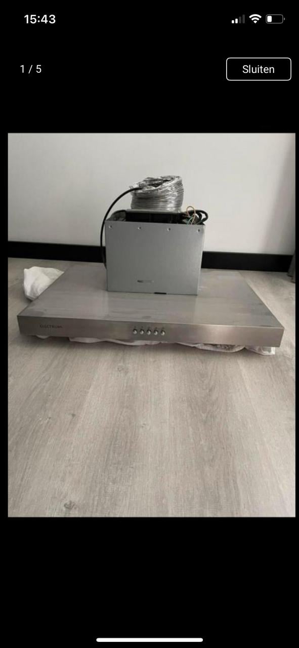Electrum schouwafzuigkap 1 1/2 jaar oud