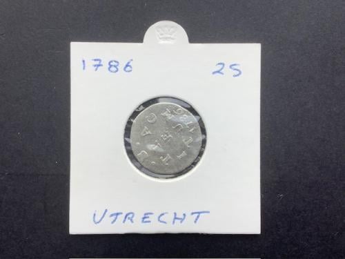 Utrecht , dubbele wapenstuiver 1786 , zilver.