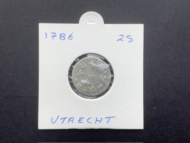 Utrecht , dubbele wapenstuiver 1786 , zilver.