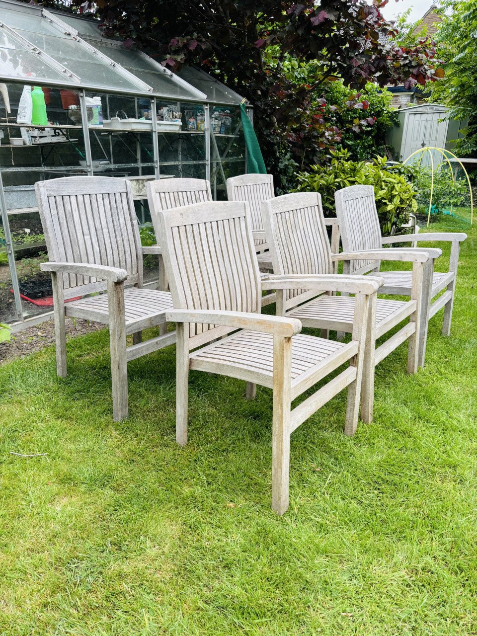 Tuinstoelen van teakhout