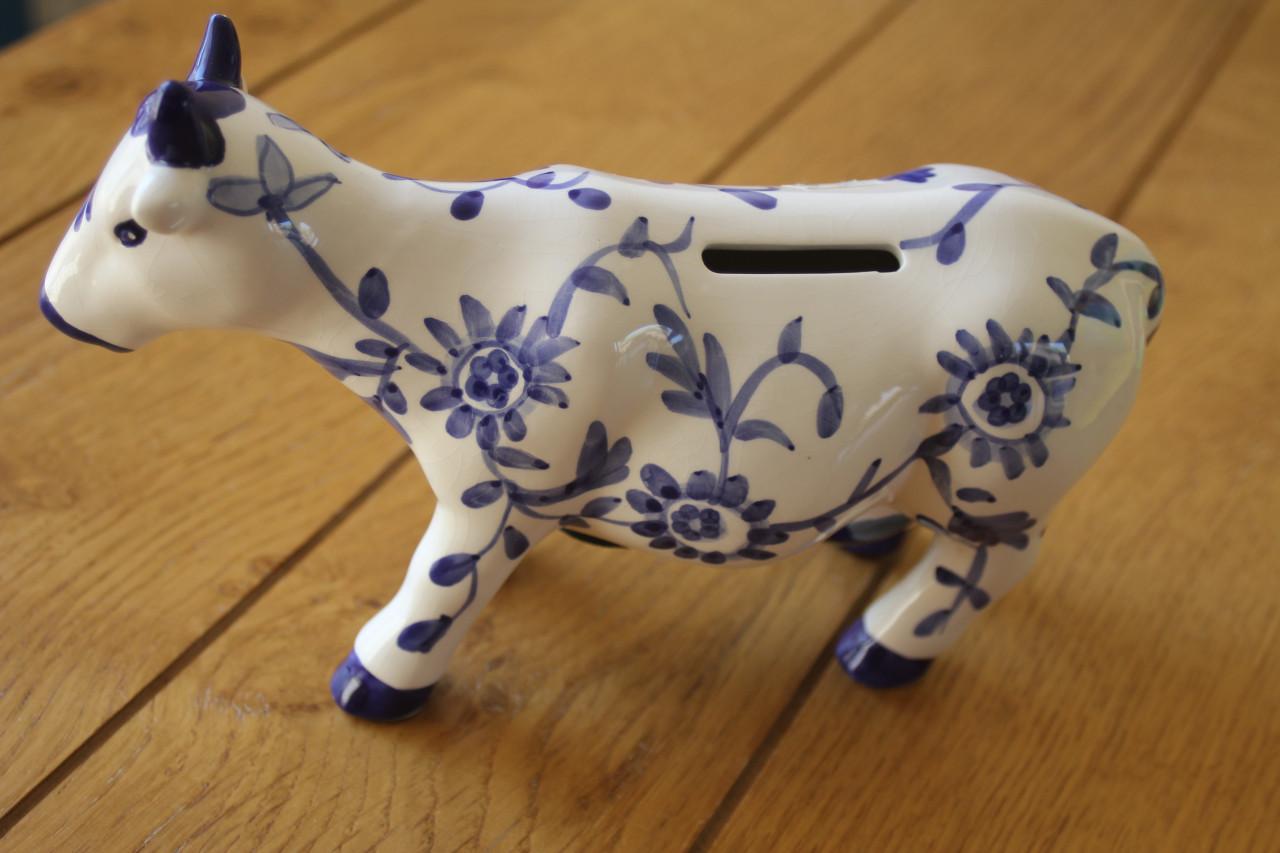 Spaarpot...Delfs blauwe koe..