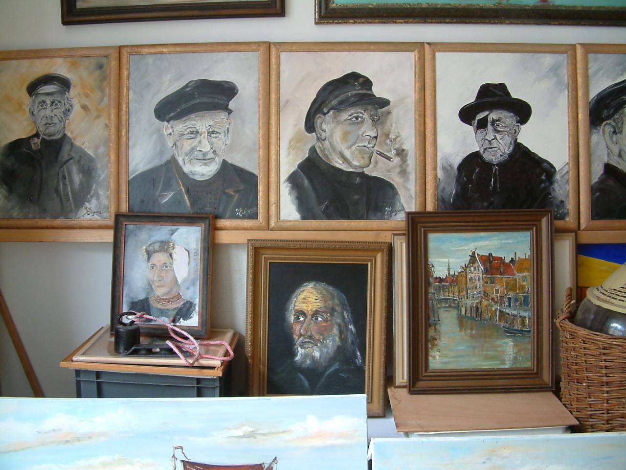 Vissers - Vissers vrouwen  schilderijen   Jac Caljouw  Arnemuiden