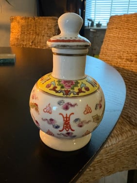 4x Vintage Chinese Porseleinen Sojasauspot