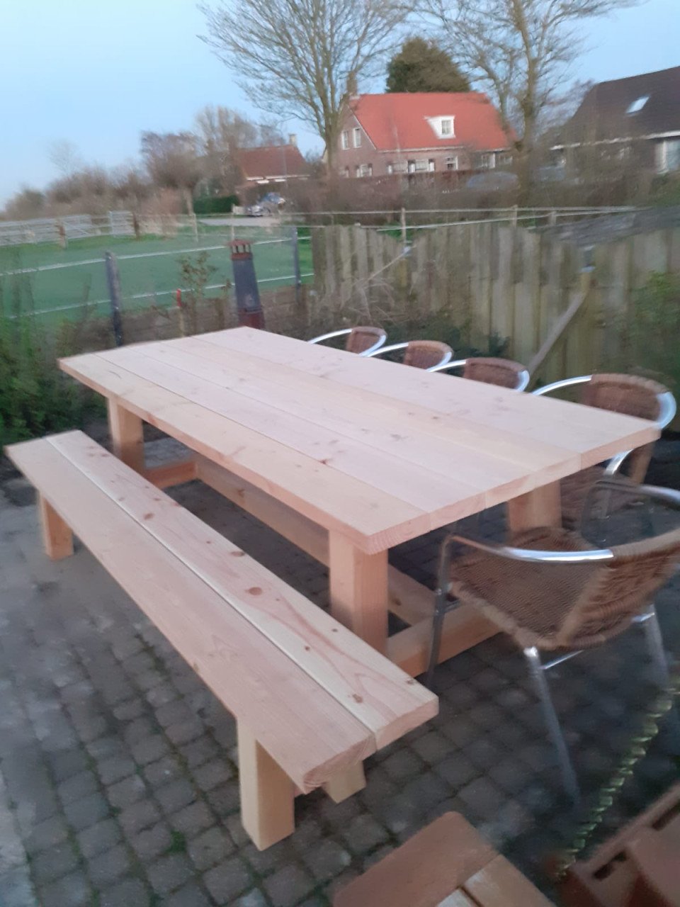 Douglas houten tuintafel & bankje