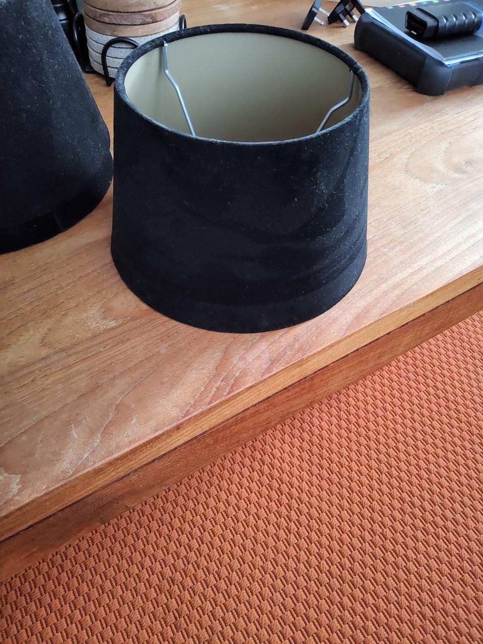 Zwart fluwelen lampekappen 3x