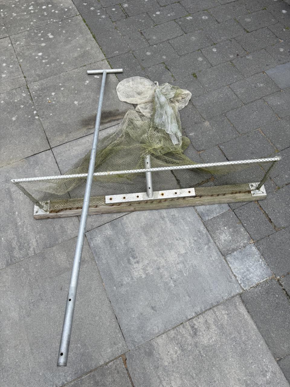 Garnalennet met duwstang