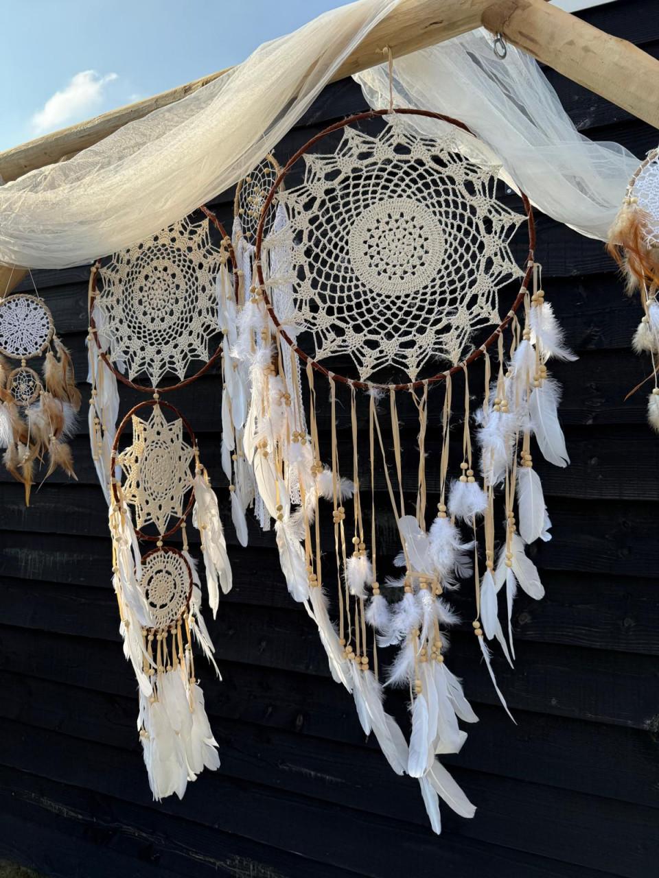 Mooie houten backdrop frame incl aankleding