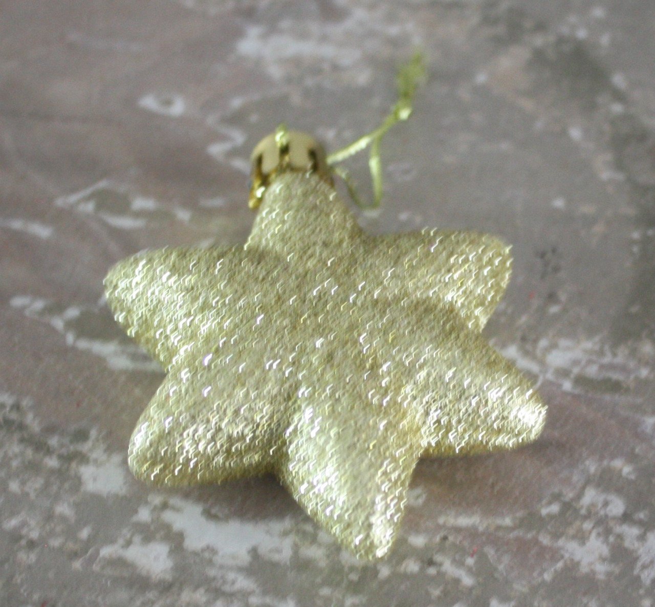 Kunststof kerst ster glitter hanger
