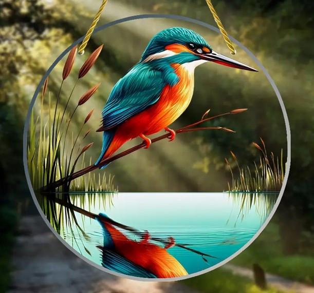 Raamhanger ijsvogel jagend