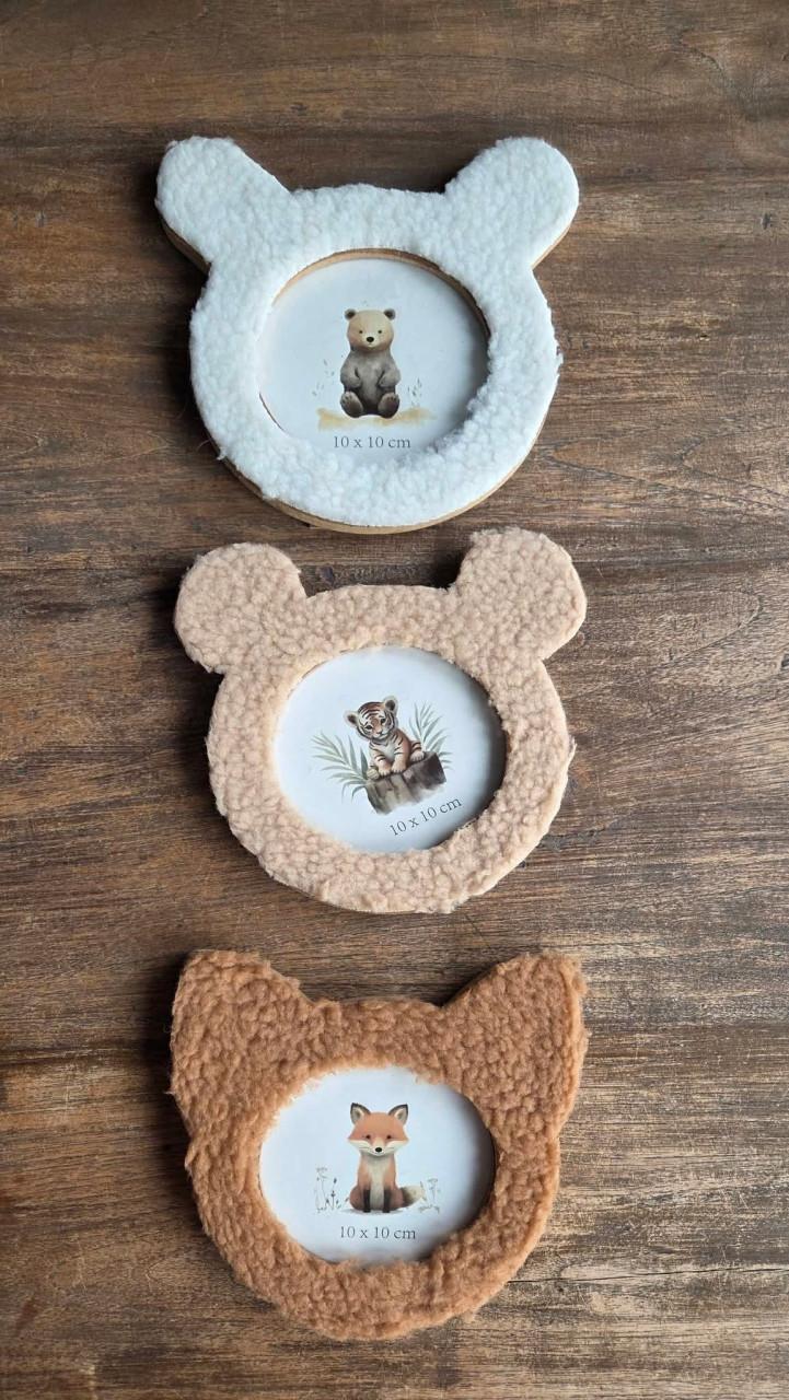 🎈3 Schattige met Teddy stof beklede fotolijstjes