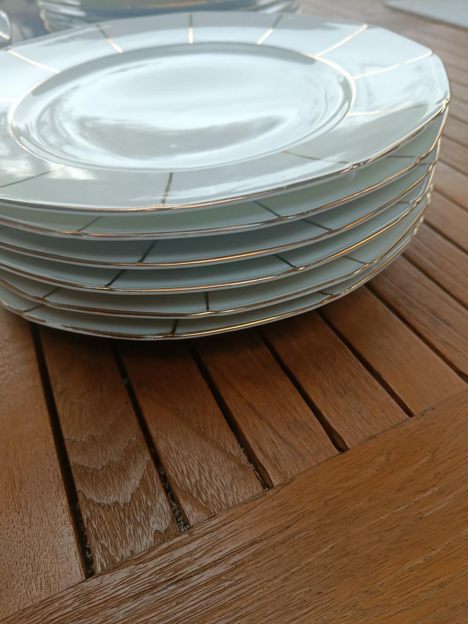 Eetservies voor 6 personen Czecho Slovakia (23-delig met gouden rand)