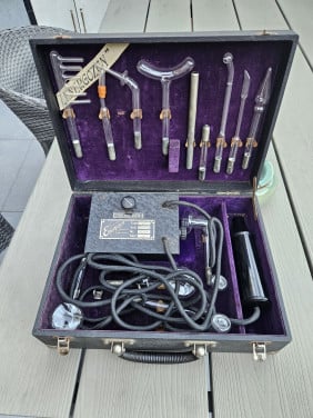 Antiek Violetwand hoog frequentie apparaat in zeer nette en complete staat