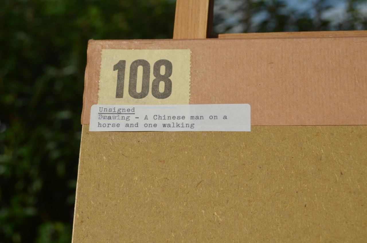 Mooie Chinese tekening ca. 1900 (8) deels geinkt.