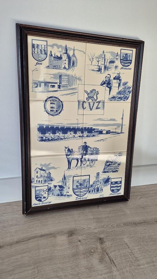 Tegeltableau ingelijst (Breedte 34,5cm / Lengte 49cm)