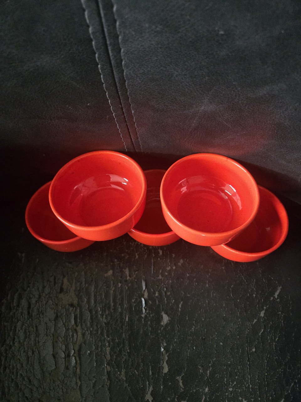 Set van 5 oranje schaaltjes H 4.2 cm Doorsnee 7.5 cm