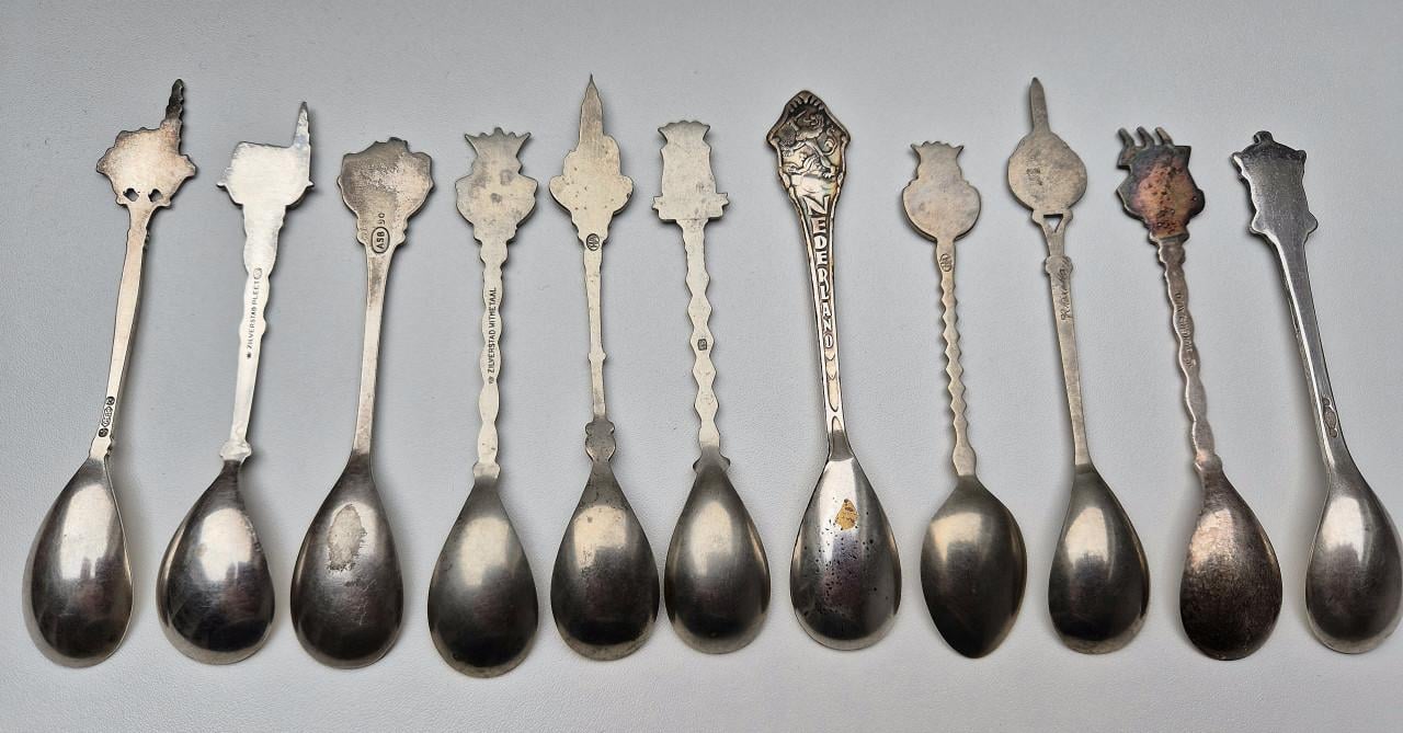 Theelepeltjes verzilverd 11x