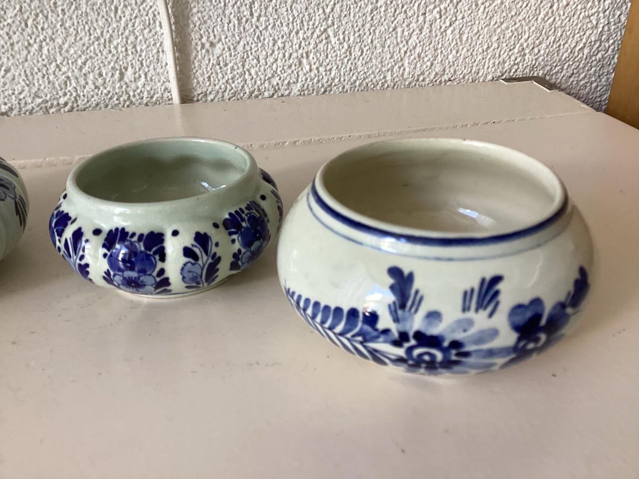 Delfblauw kommetjes 4 x.