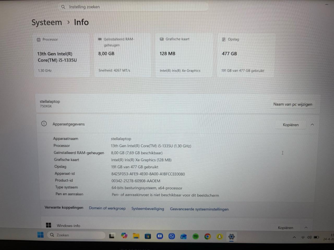 Samsung Galaxy book4 donker grijs, 15 inch, Intel Core i5