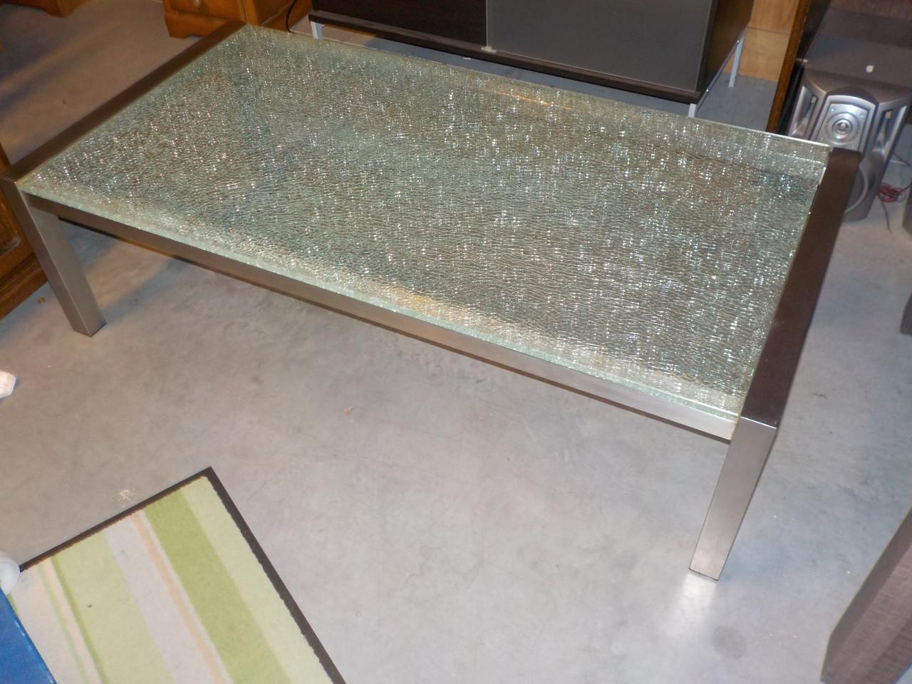 Glazen salontafel in vrijwel nieuw staat 140 x 70 cm