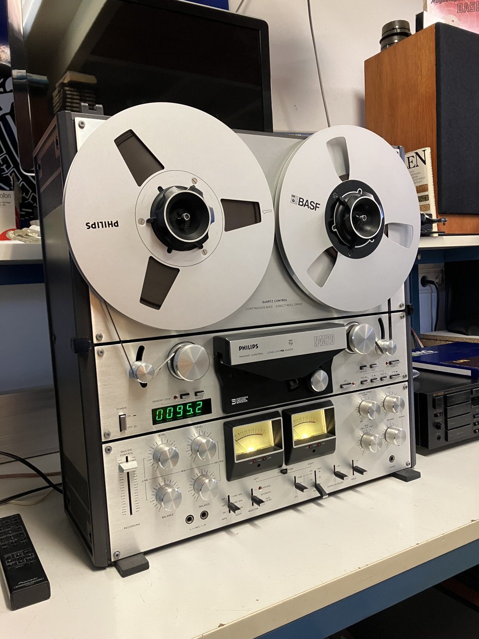 Philips N-4520 bandrecorder 3 koppen en motoren geserviced met garantie