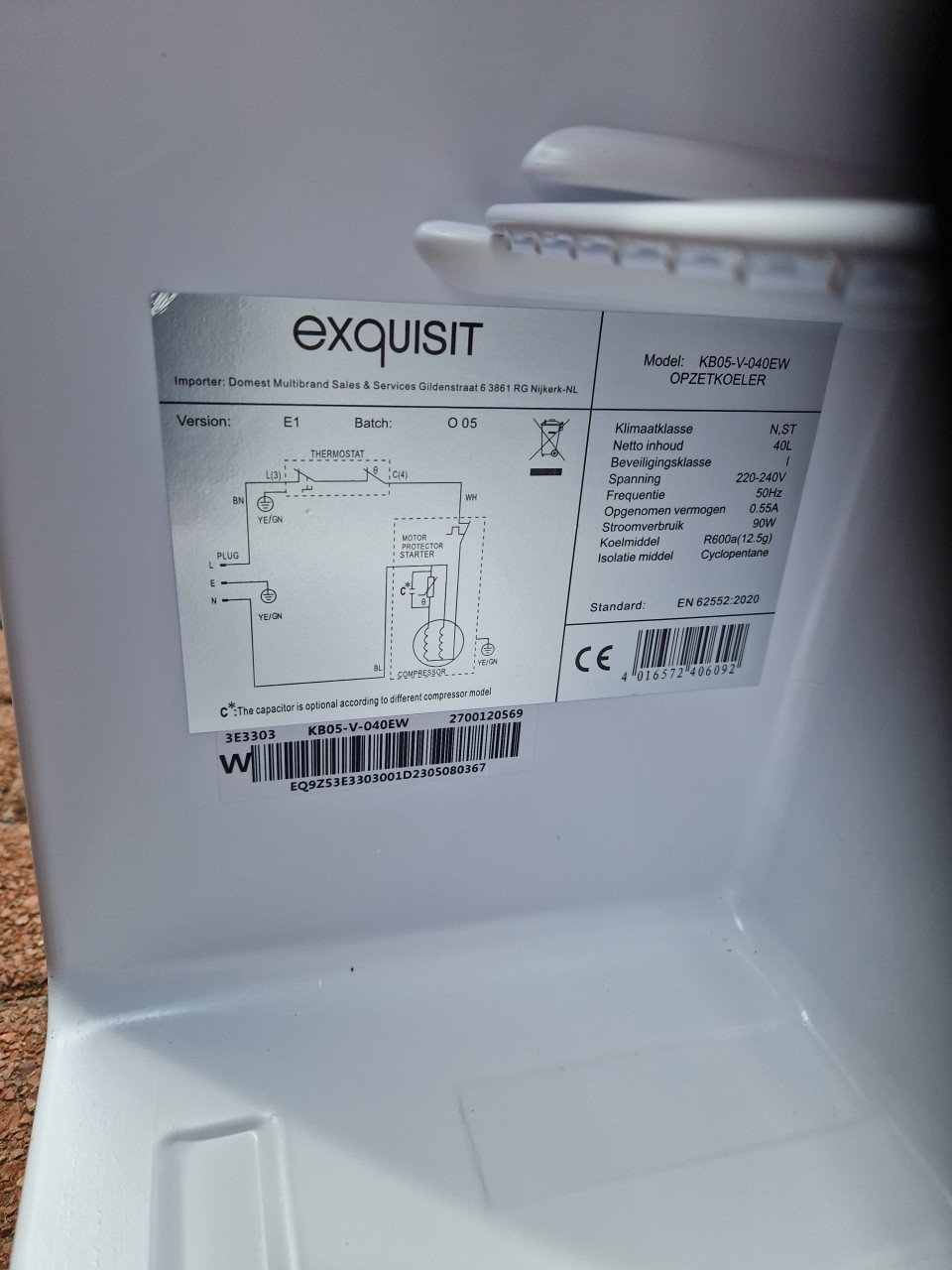 Koelkast Exquisit 40 liter