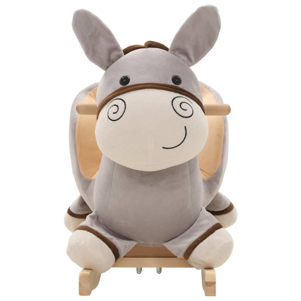 Hobbeldier leuk ezeltje met rugleuning 60x32x55 cm pluche grijs casaxl