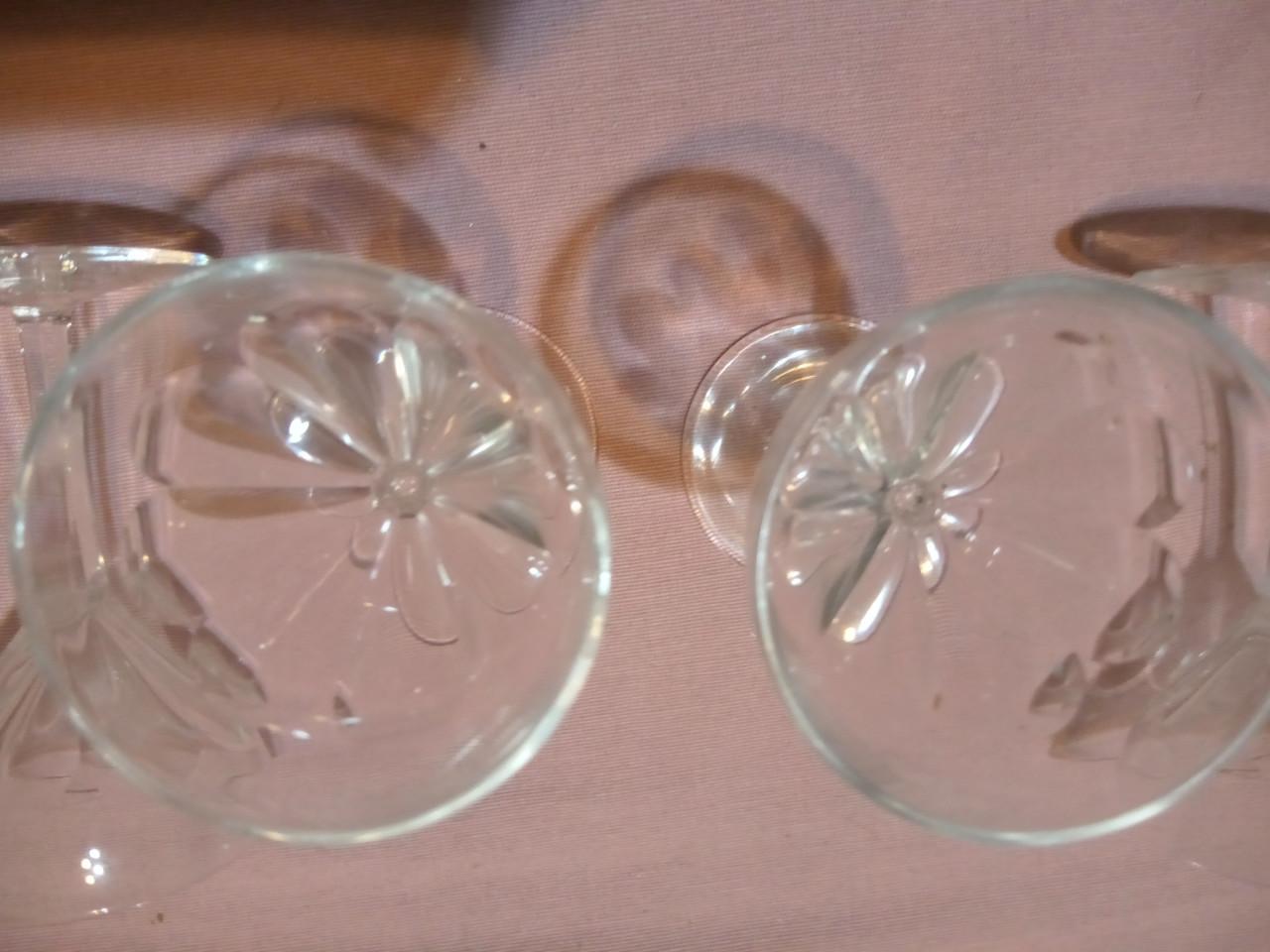 6 oude, mooi geslepen, advocaatglaasjes