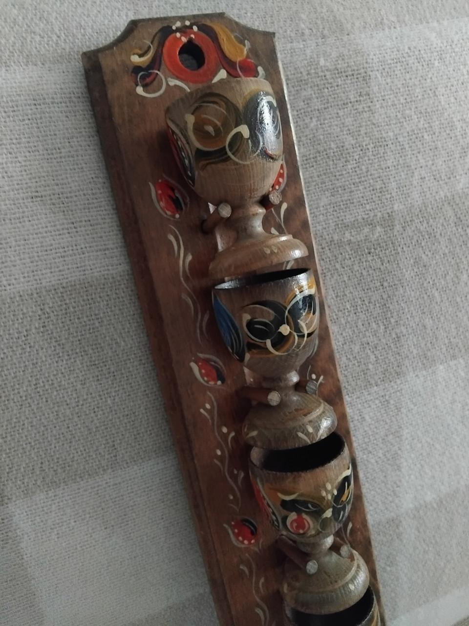Vintage 6x Eierdopjes met Wandrek