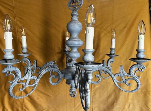 Vintage Kroonluchter met 6 Armen