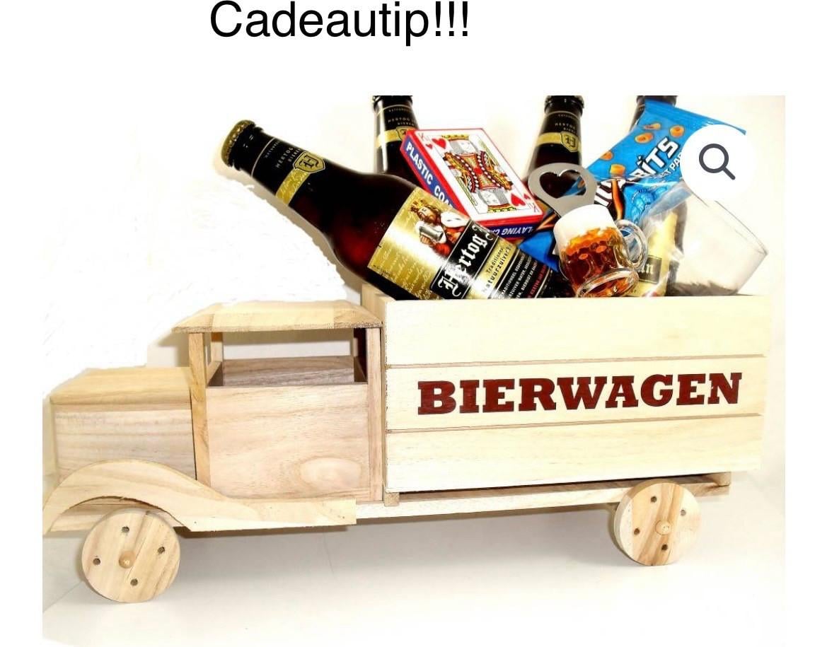Houten bierwagen nieuw (cadeautip bierpakket)