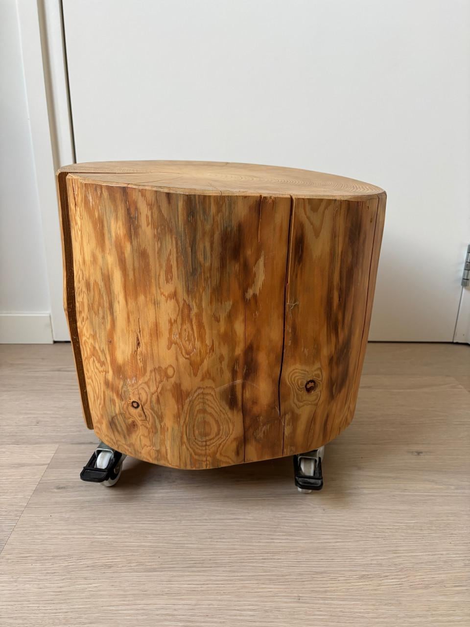 Houten boomstam bijzettafel