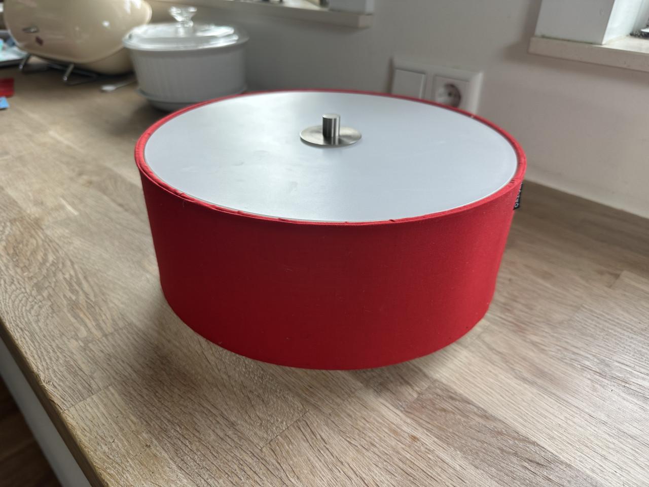 Ronde plafondlamp rood, 2x - QAZQA