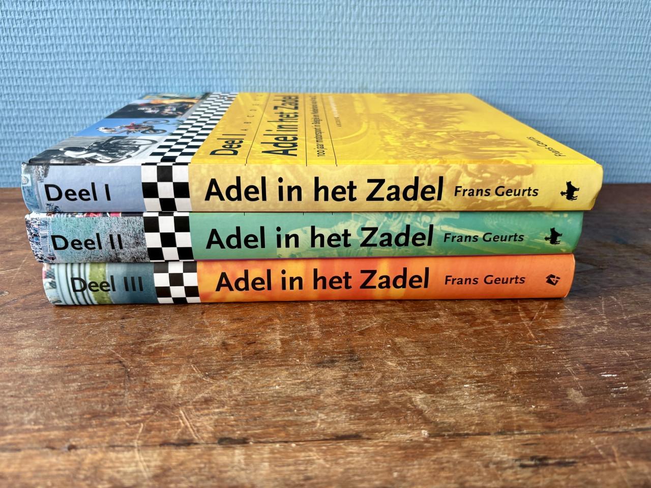 Set van 3 motorsport boeken Adel in het Zadel over geschiedenis motorsport