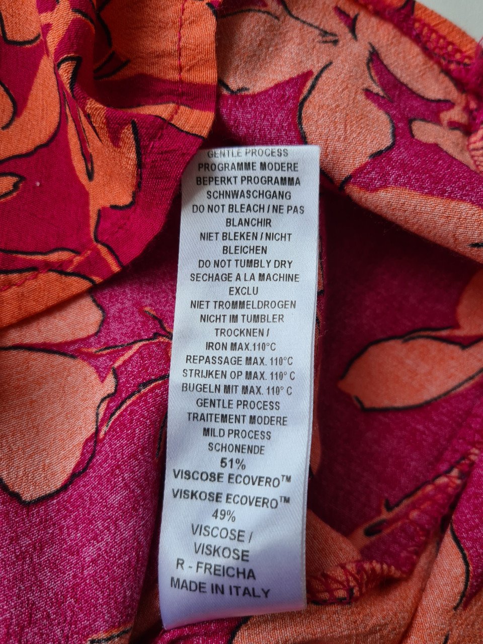 Fuchsia / oranje maxi jurk van An Lemmens X LOLALIZA Met 3/4 mouwen  Maat M