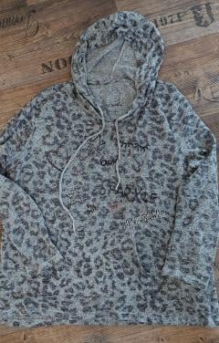 Zwart/grijze panter hoodysweater  mt M C&A