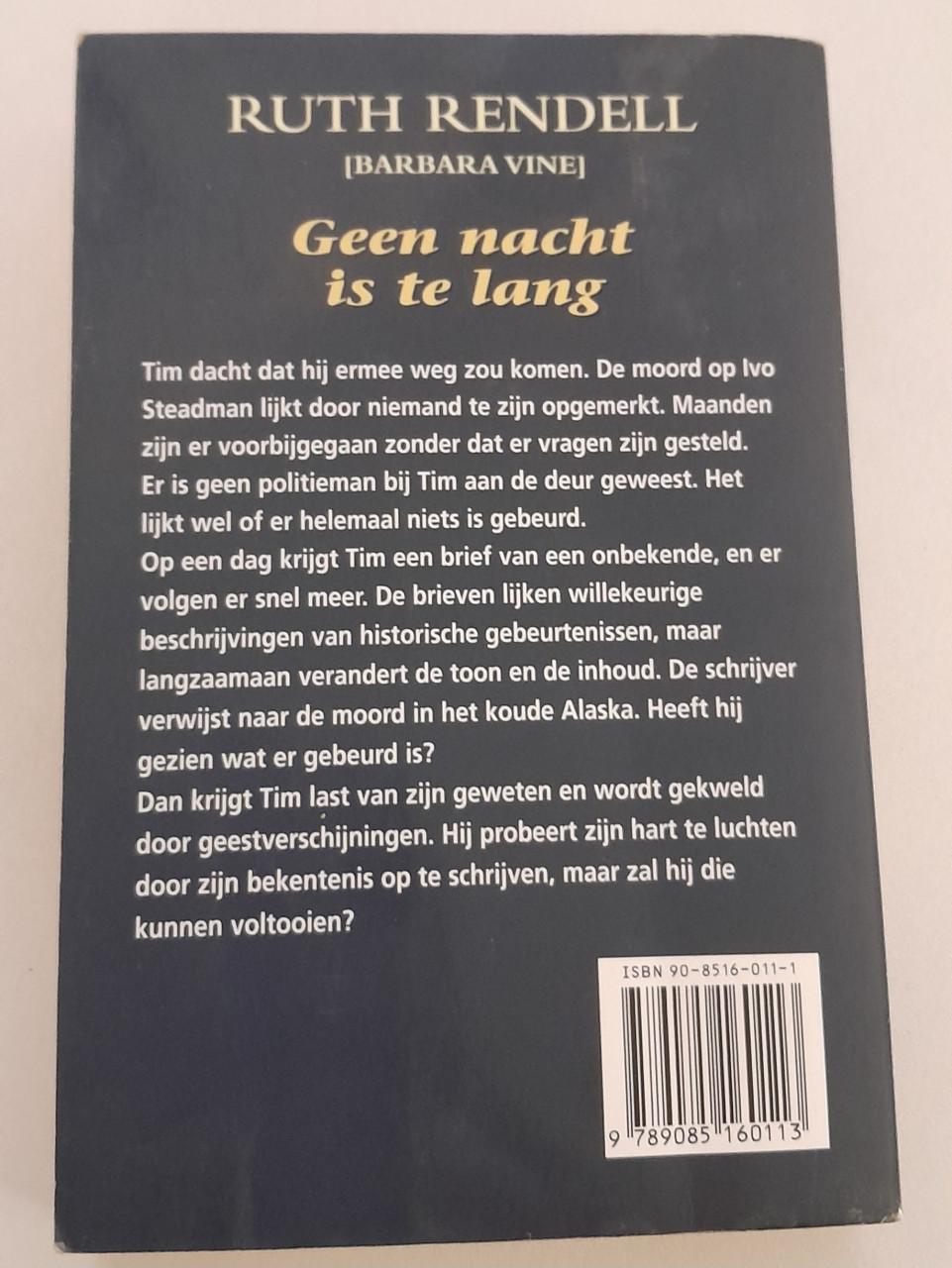 Ruth  Rendell- Geen nacht is te lang.