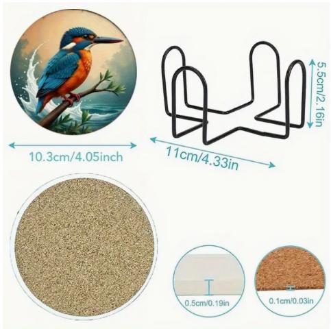 Onderzetters IJsvogel steen met standaard